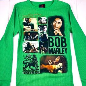 Mens Zion Rootswear Green Bob Marley Graphic Thermal 2010 XL